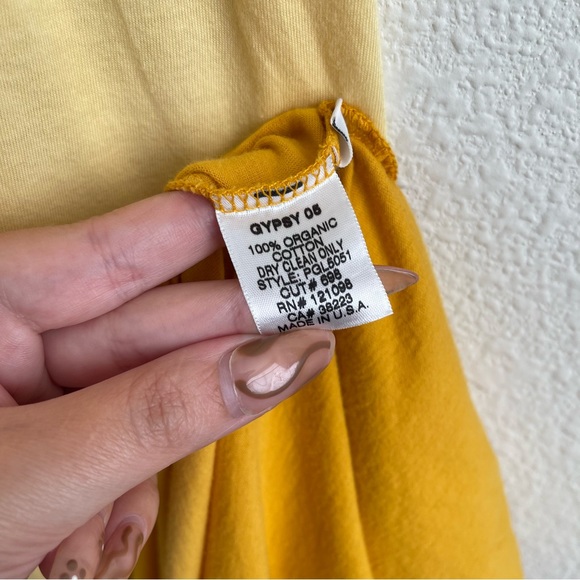 GYPSY 05 Yellow Ombre Organic Cotton V Neck Twist Strap Boho Summer Maxi Dress - Picture 13 of 13